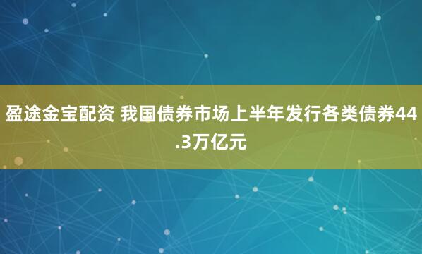 盈途金宝配资 我国债券市场上半年发行各类债券44.3万亿元