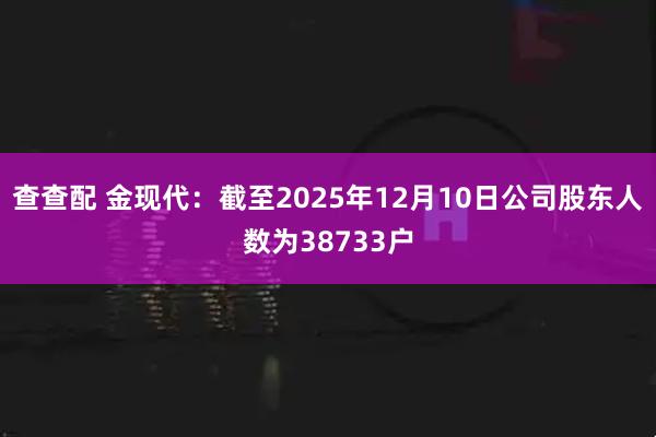 查查配 金现代：截至2025年12月10日公司股东人数为38733户
